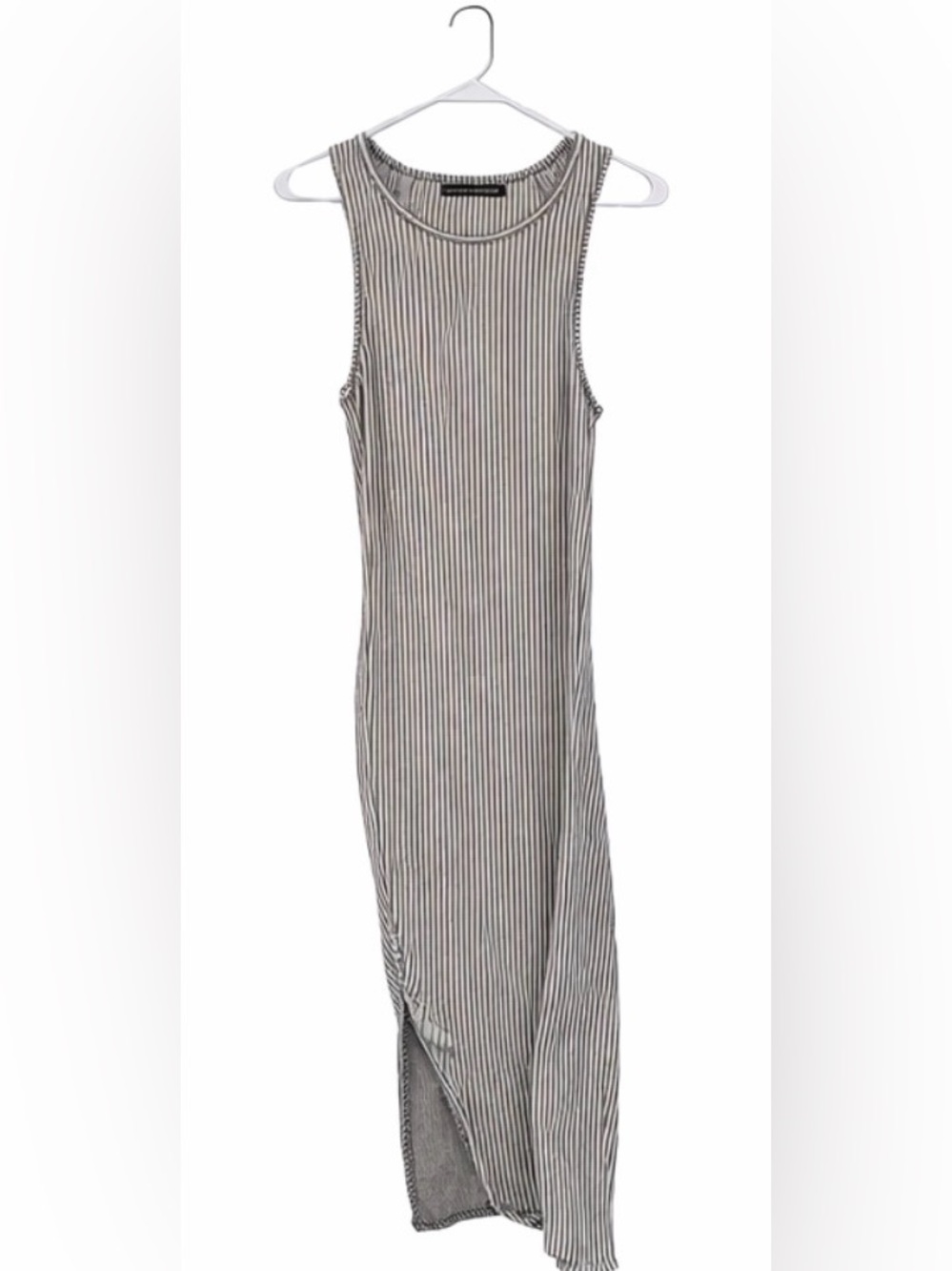 Caution To The Wind Brown & Cream Ribbed Maxi Dress